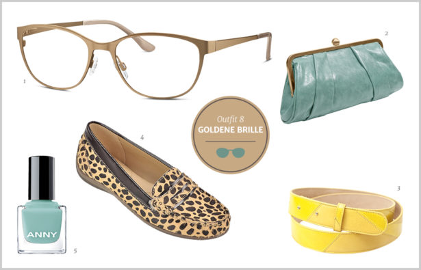 Brillen-Knigge / Farb-Knigge – Goldene Brille / Gold-Brille – Outfit 8