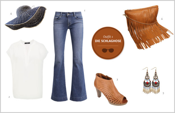 Denim-Look – Outfit Die Schlaghose