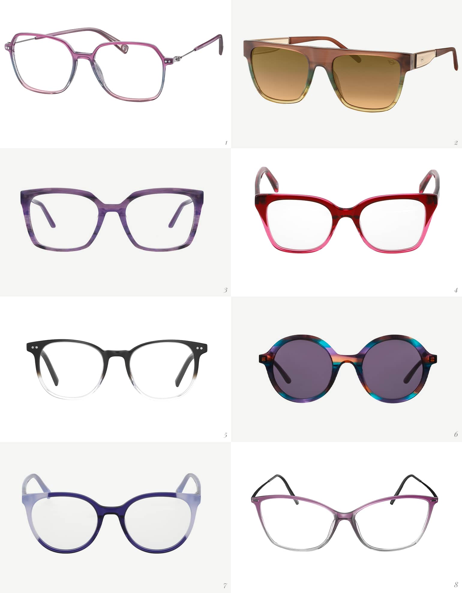 Brillen mit Farbverläufen