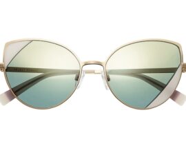 Sonnenbrillentrends 2024 Damen: Oversize-Sonnenbrille (Goldene Brille: Jos. Eschenbach)